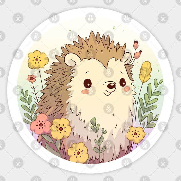 Garden Hedgehog Sticker by The Three Pixel